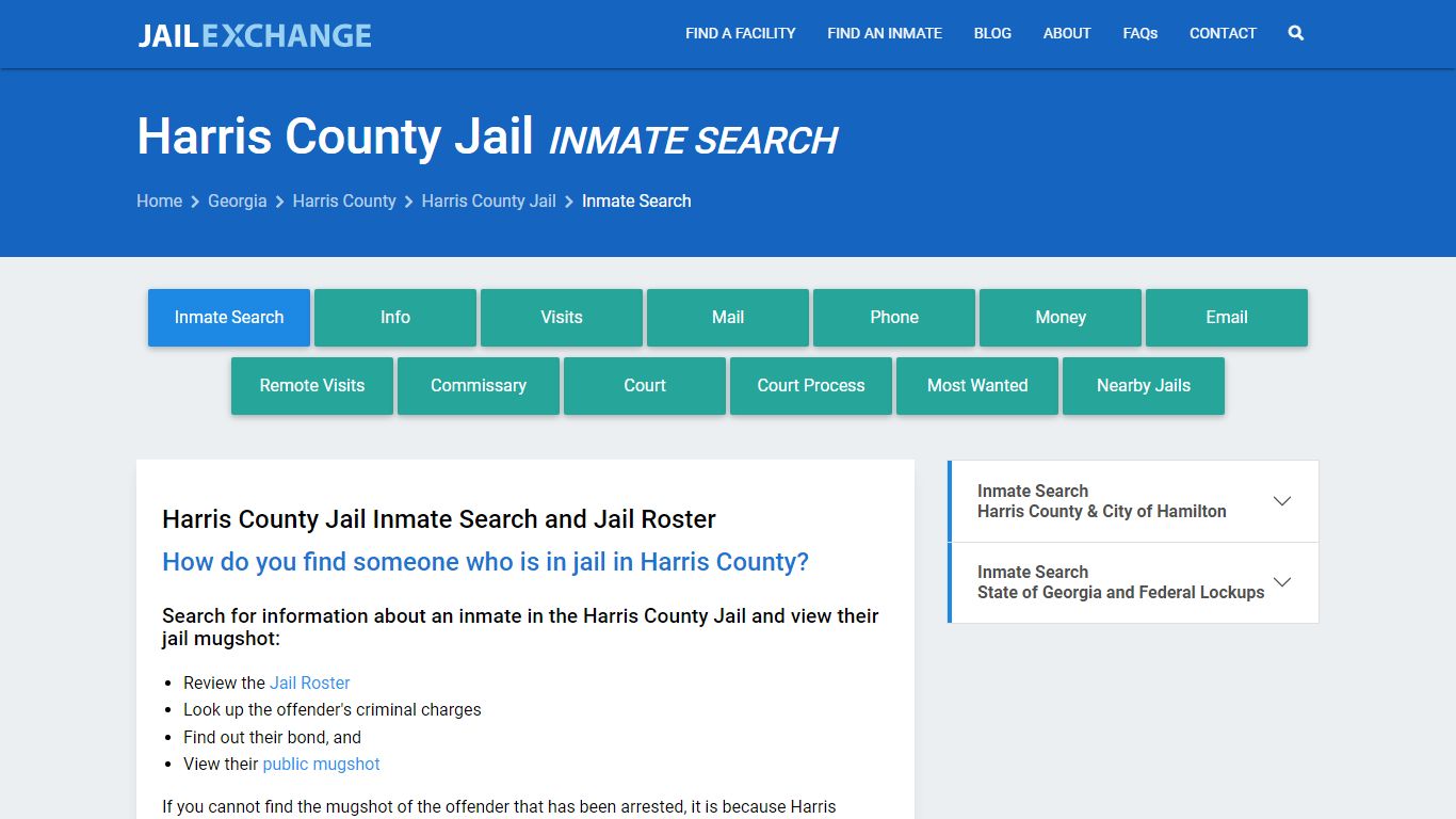 Inmate Search: Roster & Mugshots - Harris County Jail, GA